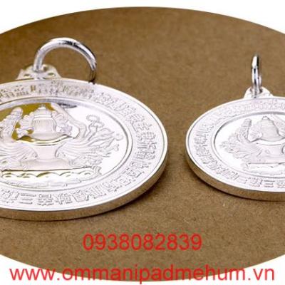 Mặt dây chuyền kính đàn Chuẩn Đề bằng bạc thái